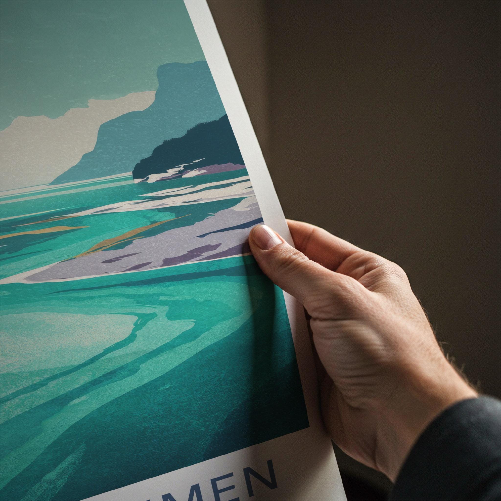 NAPPSTRAUMEN Poster - Norway Travel Art - Vibrant Fjord Landscape Home Decor