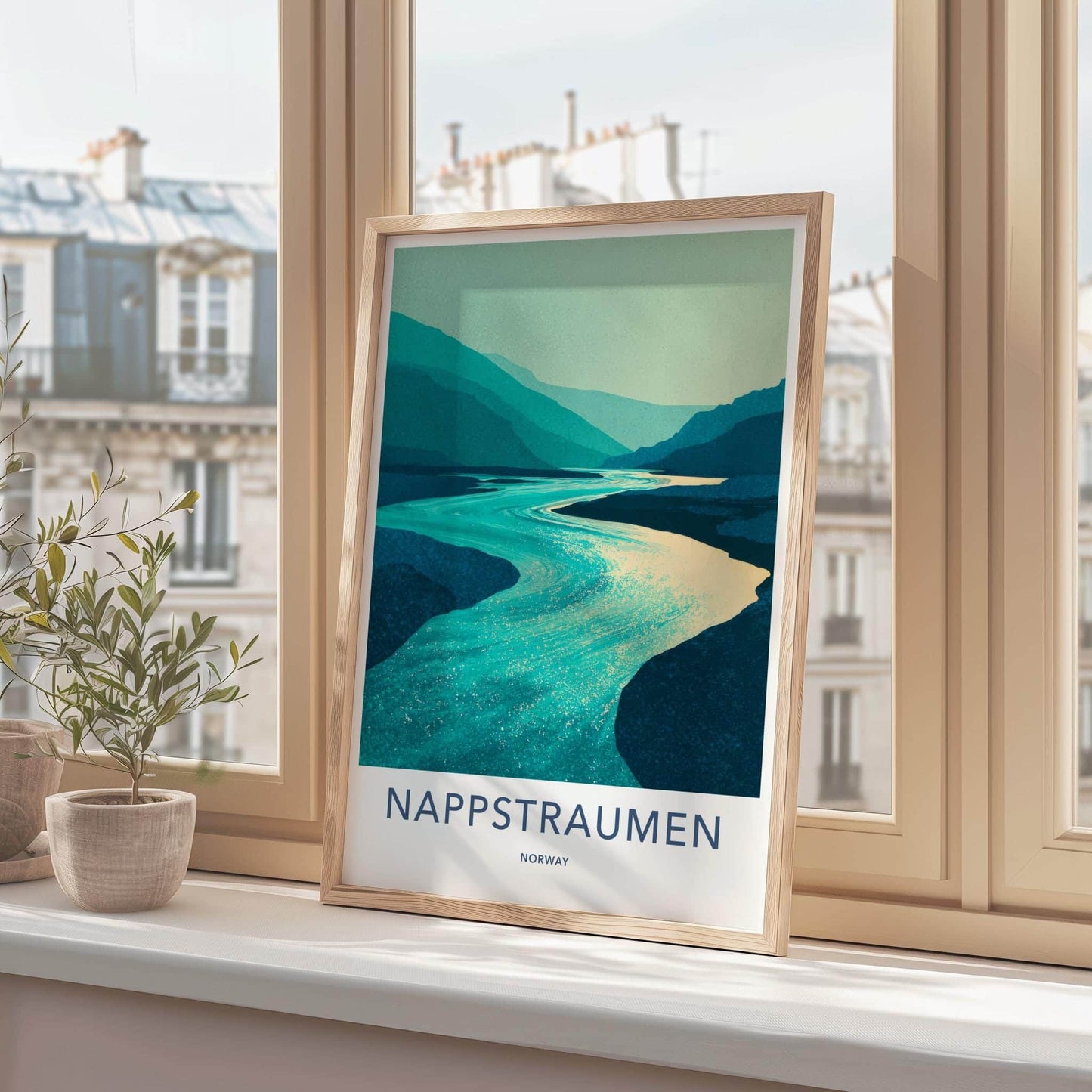 Nappstraumen Poster - Norway Wall Art - Winding River Mountains Home Decor