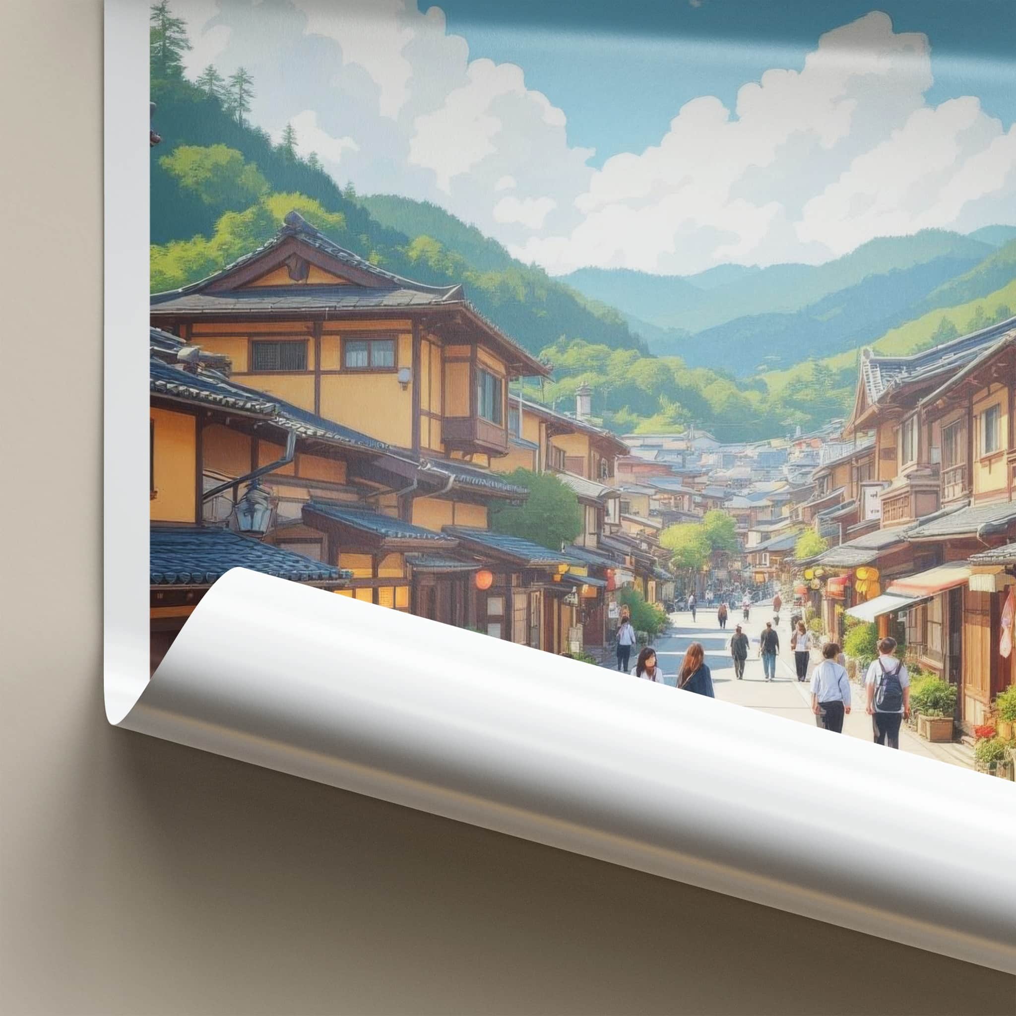 Narai-Juku Poster - Japan Travel Art - Historic Mountain Village Home Decor