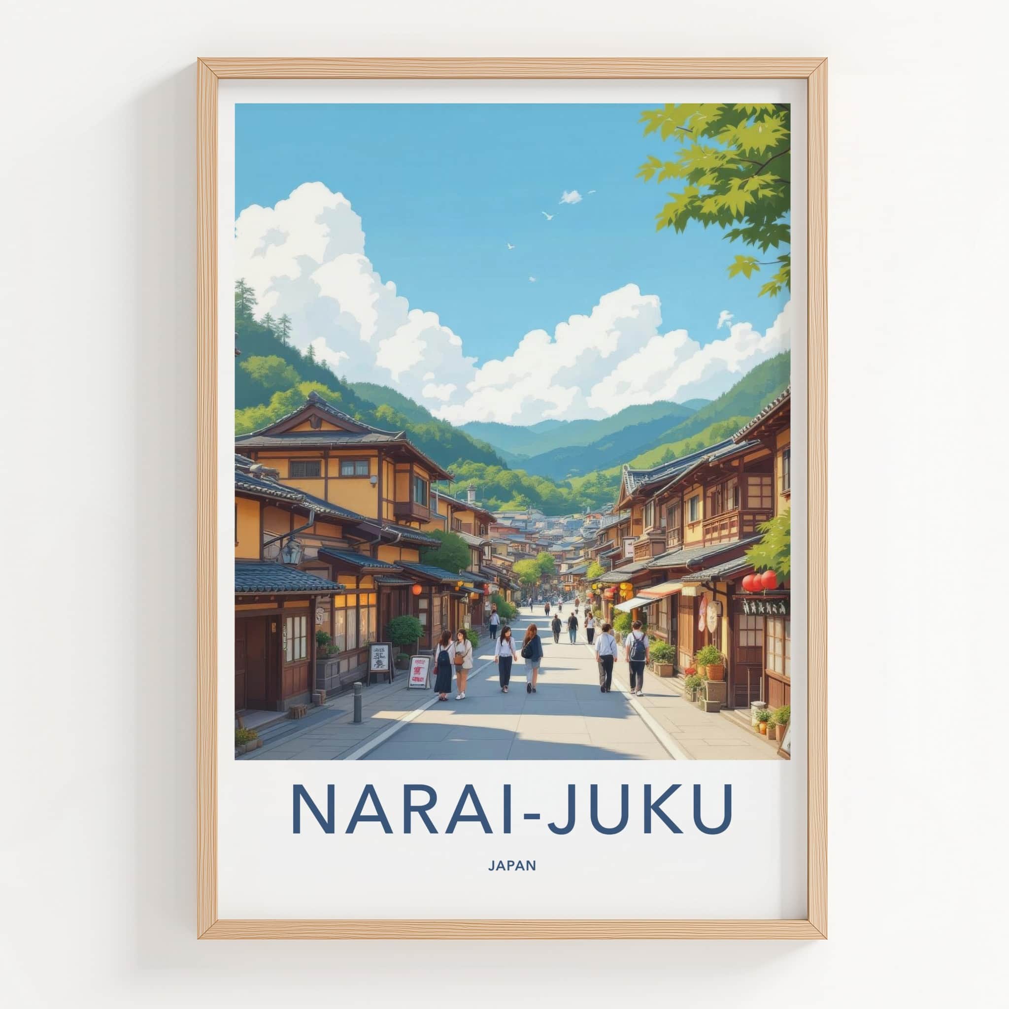 Narai-Juku Poster - Japan Travel Art - Historic Mountain Village Home Decor