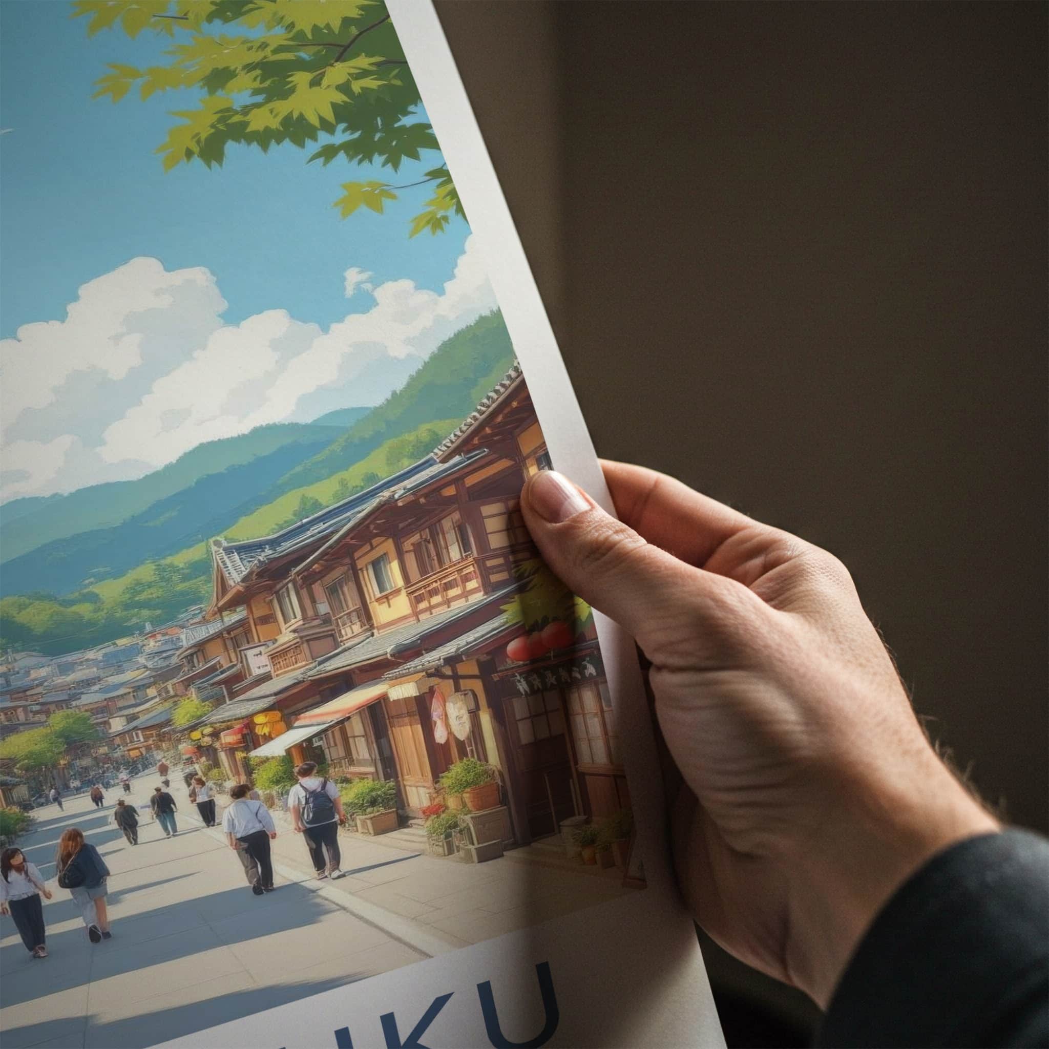Narai-Juku Poster - Japan Travel Art - Historic Mountain Village Home Decor