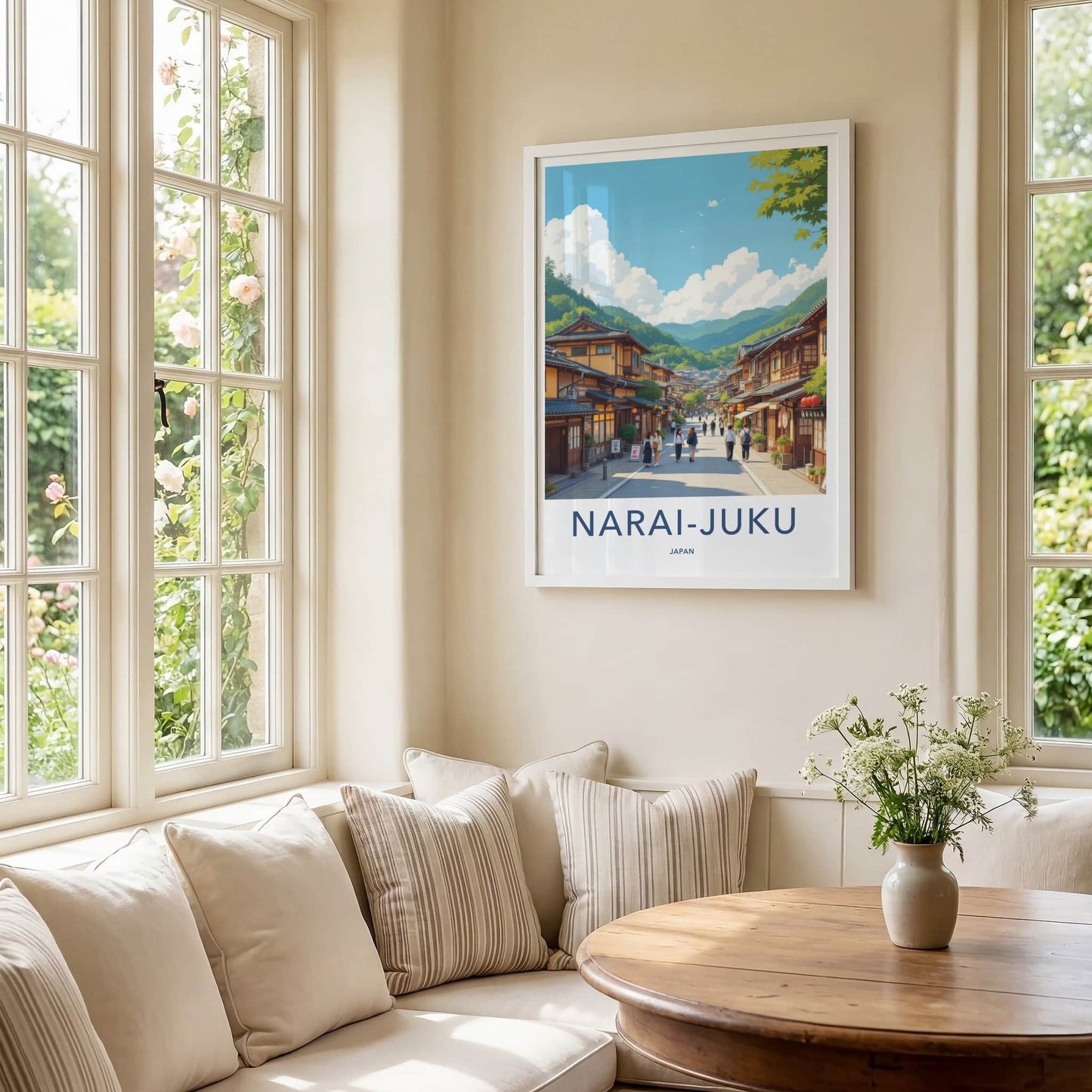 Narai-Juku Poster - Japan Travel Art - Historic Mountain Village Home Decor