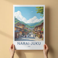 Narai-Juku Poster - Japan Travel Art - Historic Mountain Village Home Decor