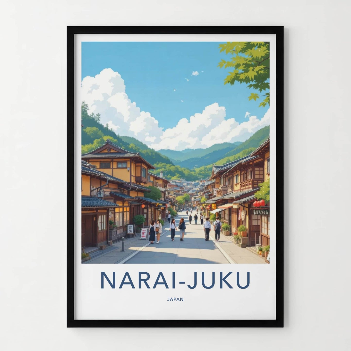 Narai-Juku Poster - Japan Travel Art - Historic Mountain Village Home Decor