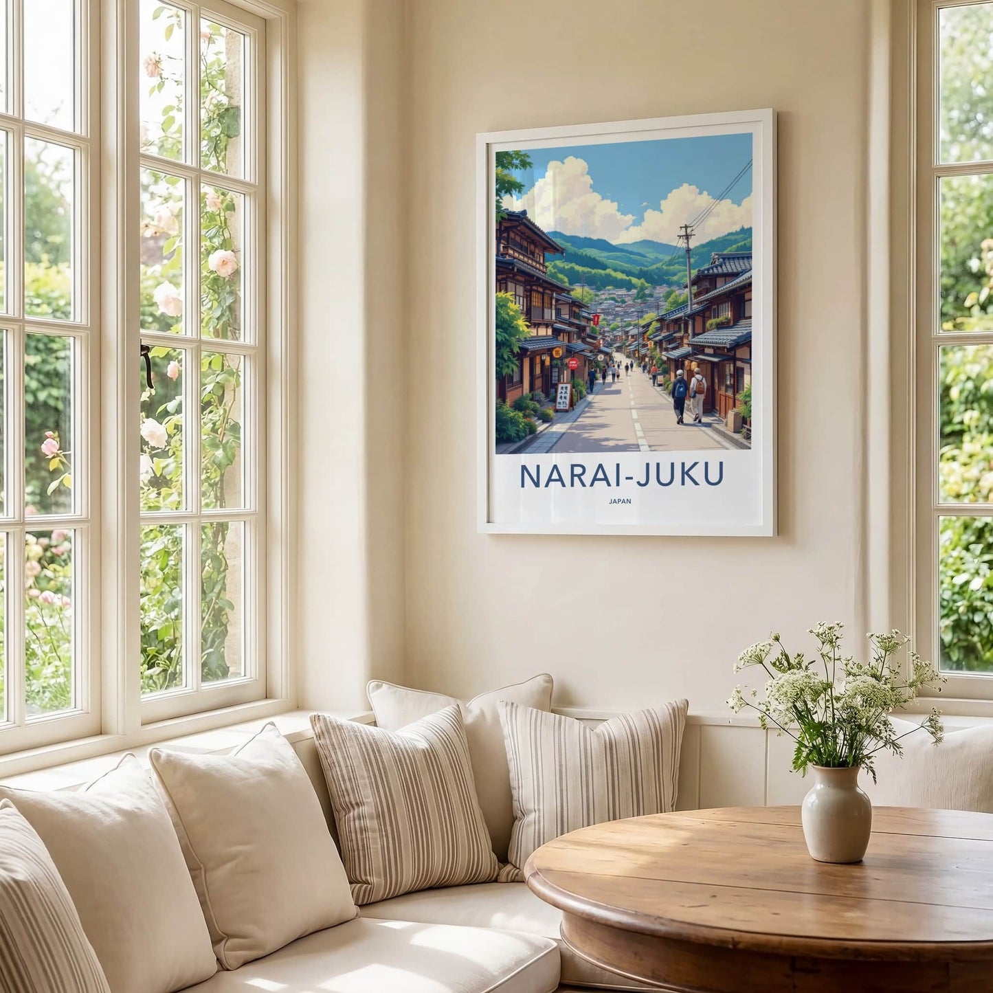 Narai-Juku Poster - Japan Travel Art - Historic Village Street Home Decor