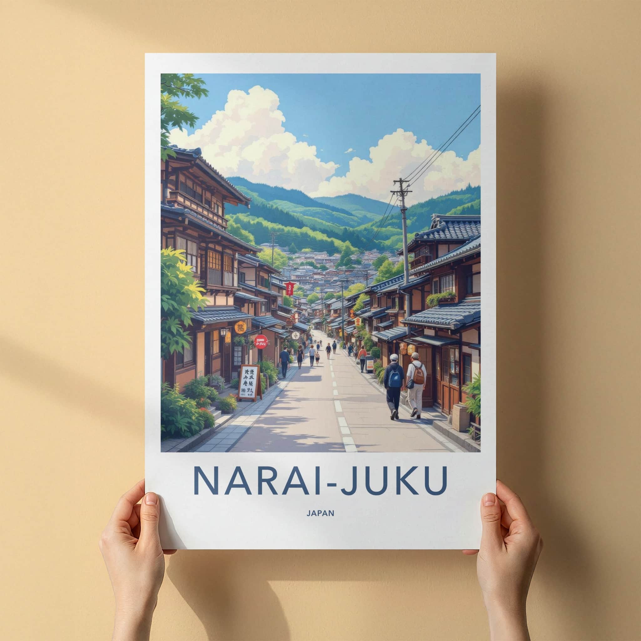 Narai-Juku Poster - Japan Travel Art - Historic Village Street Home Decor