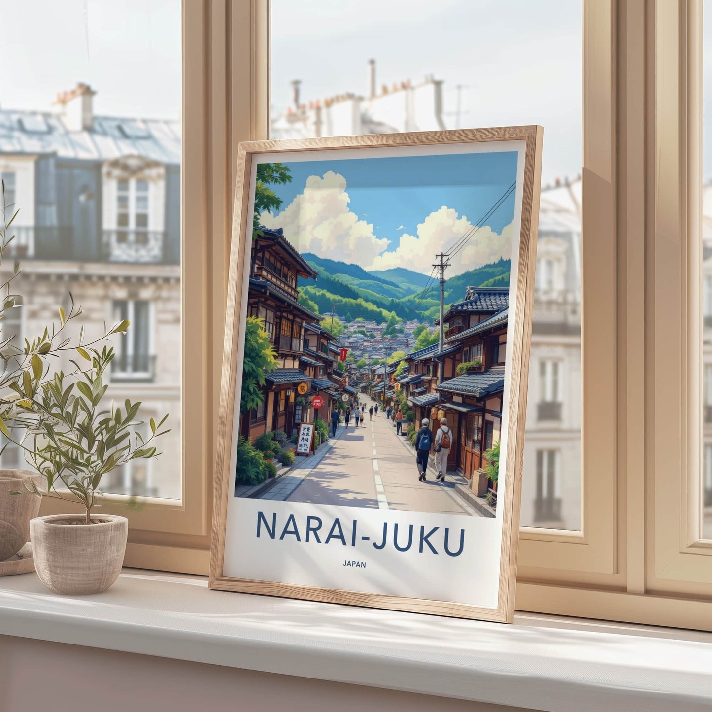 Narai-Juku Poster - Japan Travel Art - Historic Village Street Home Decor