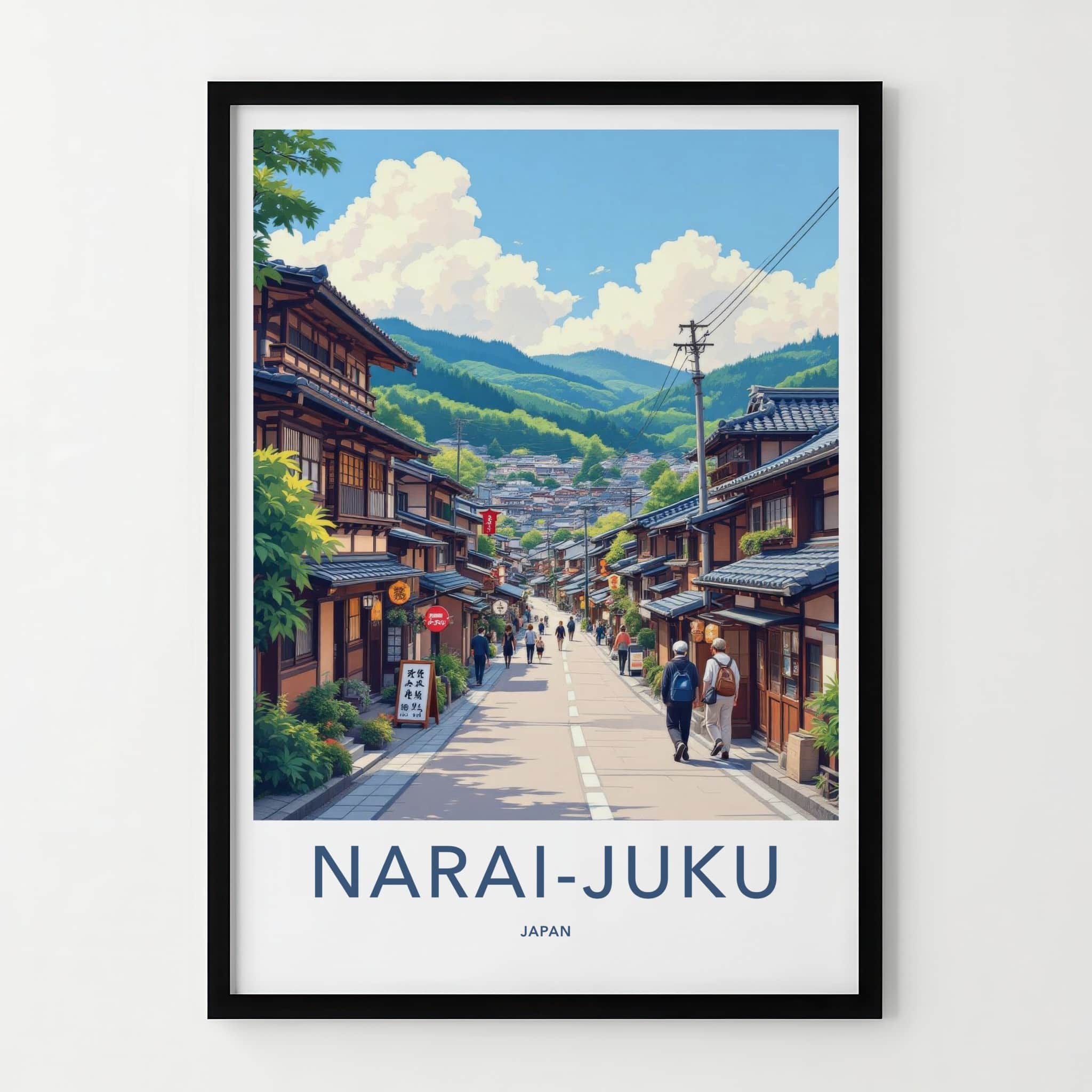 Narai-Juku Poster - Japan Travel Art - Historic Village Street Home Decor
