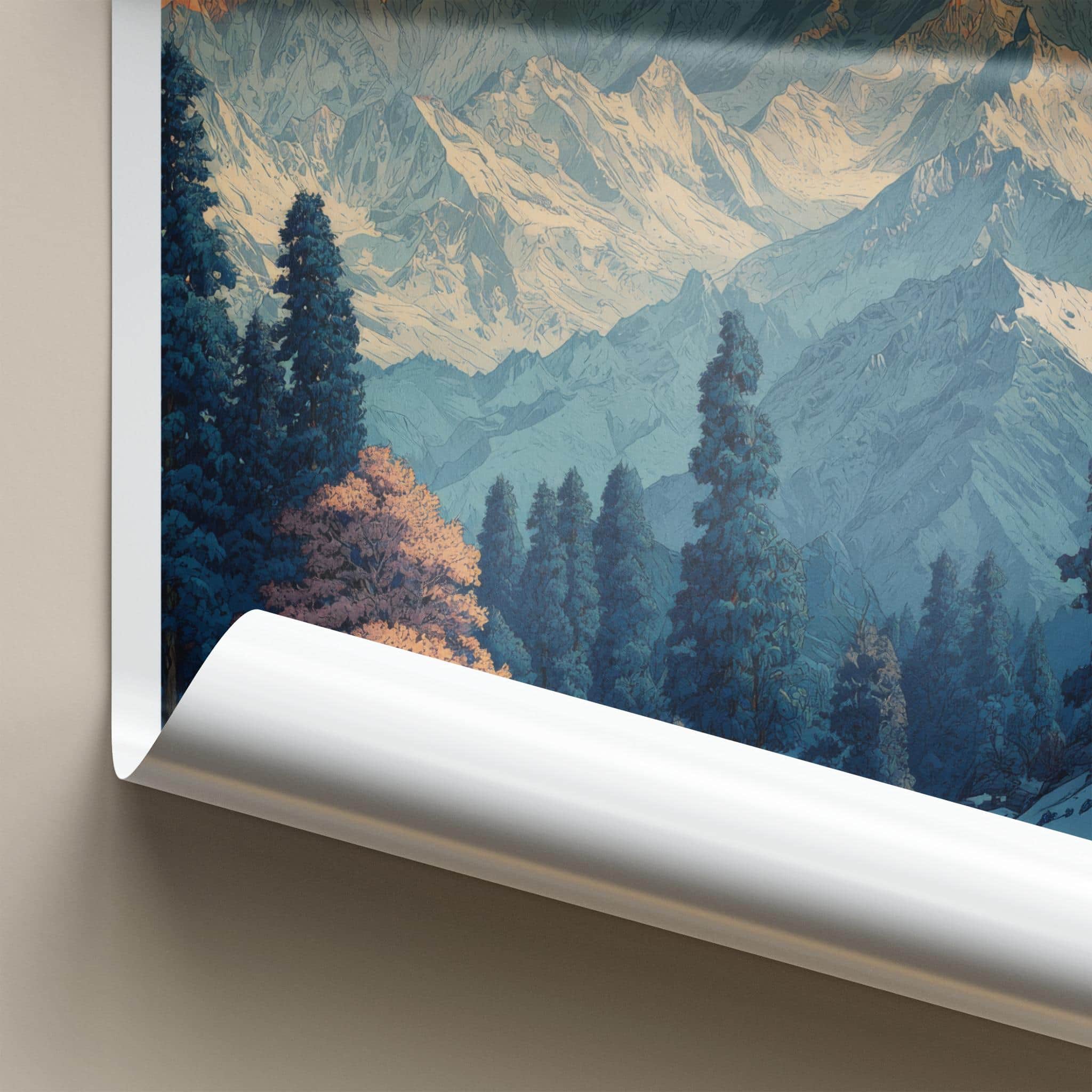 Narkanda Poster - India Framed Print - Himachal Pradesh Winter Lounge Decor