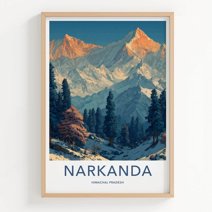 Narkanda Poster - India Framed Print - Himachal Pradesh Winter Lounge Decor