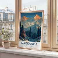 Narkanda Poster - India Framed Print - Himachal Pradesh Winter Lounge Decor