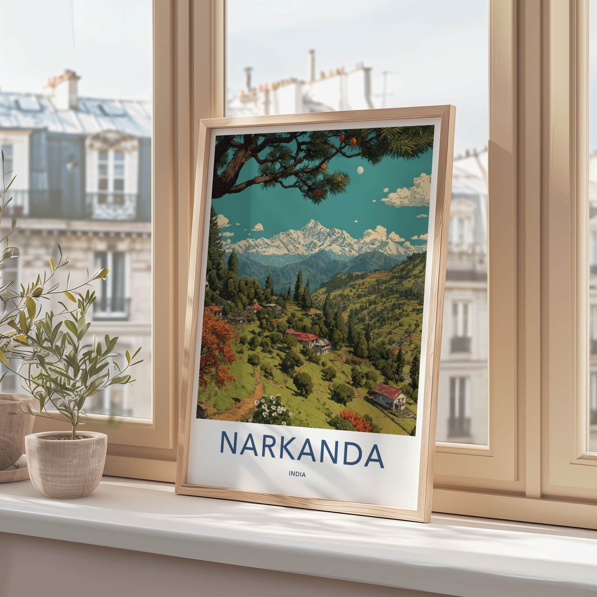 Narkanda Poster - India Himachal Pradesh Snowy Mountains Home Decor