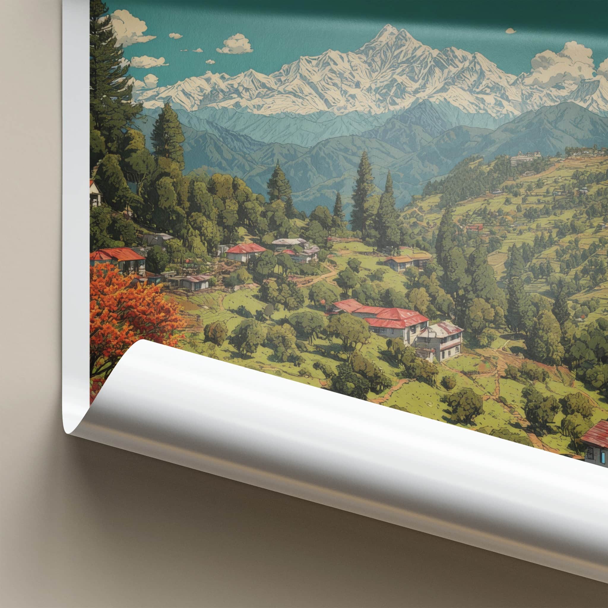 Narkanda Poster - India Himachal Pradesh Snowy Mountains Home Decor