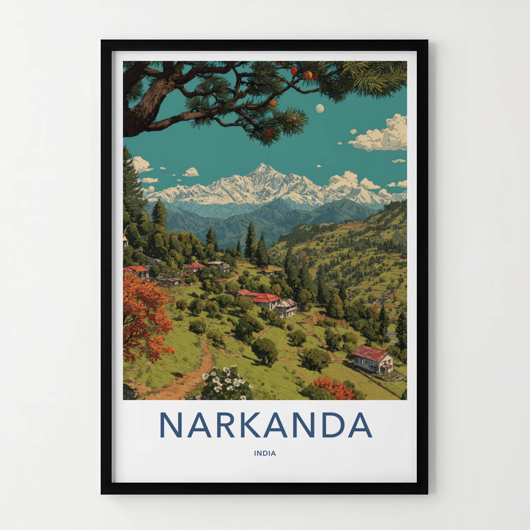 Narkanda Poster - India Himachal Pradesh Snowy Mountains Home Decor
