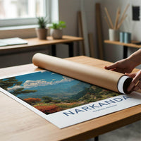 Narkanda Poster - India Travel Art - Himachal Pradesh Himalayan Valley View Home Decor