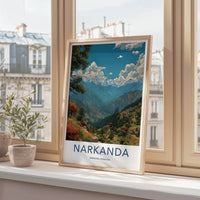Narkanda Poster - India Travel Art - Himachal Pradesh Himalayan Valley View Home Decor