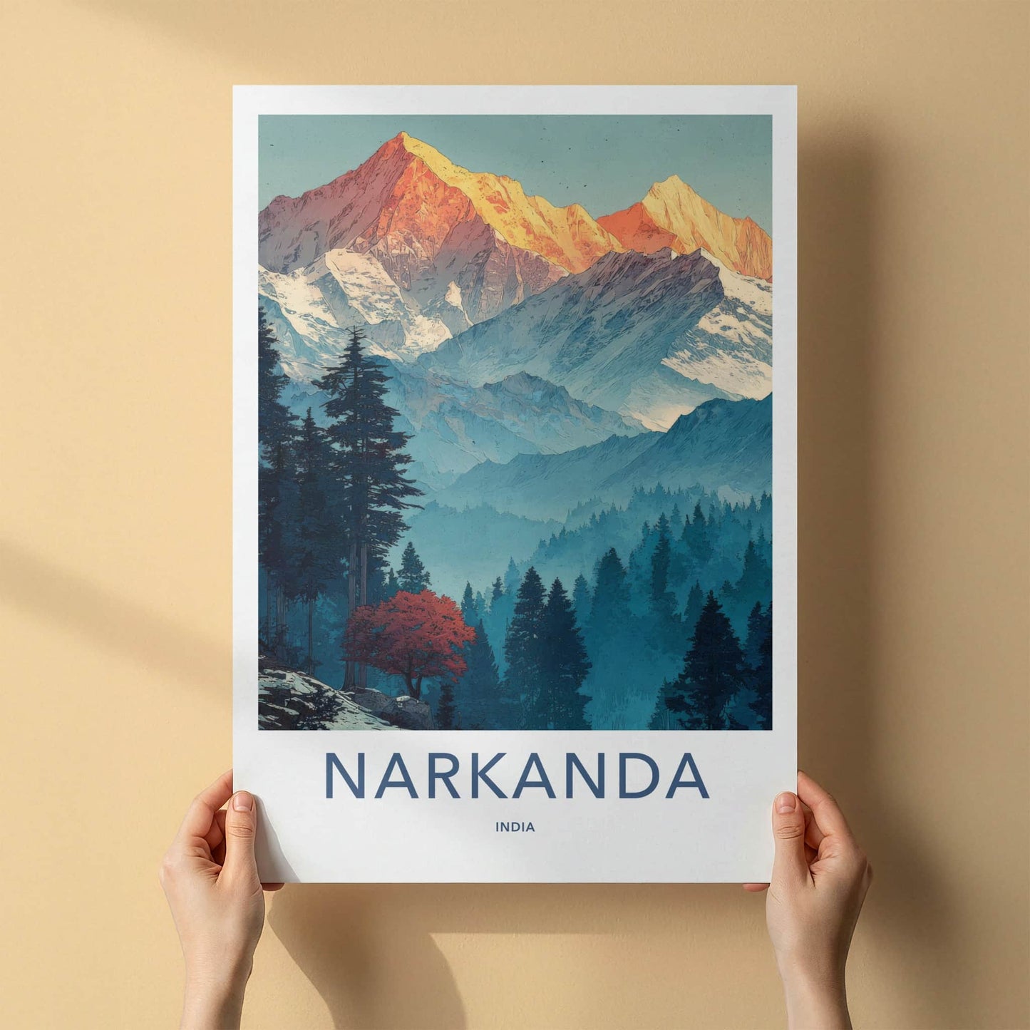 Narkanda Poster - India Travel Print - Golden Peaks Himachal Gallery Art
