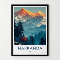 Narkanda Poster - India Travel Print - Golden Peaks Himachal Gallery Art