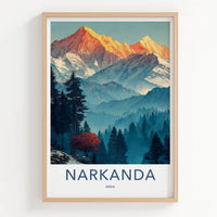 Narkanda Poster - India Travel Print - Golden Peaks Himachal Gallery Art