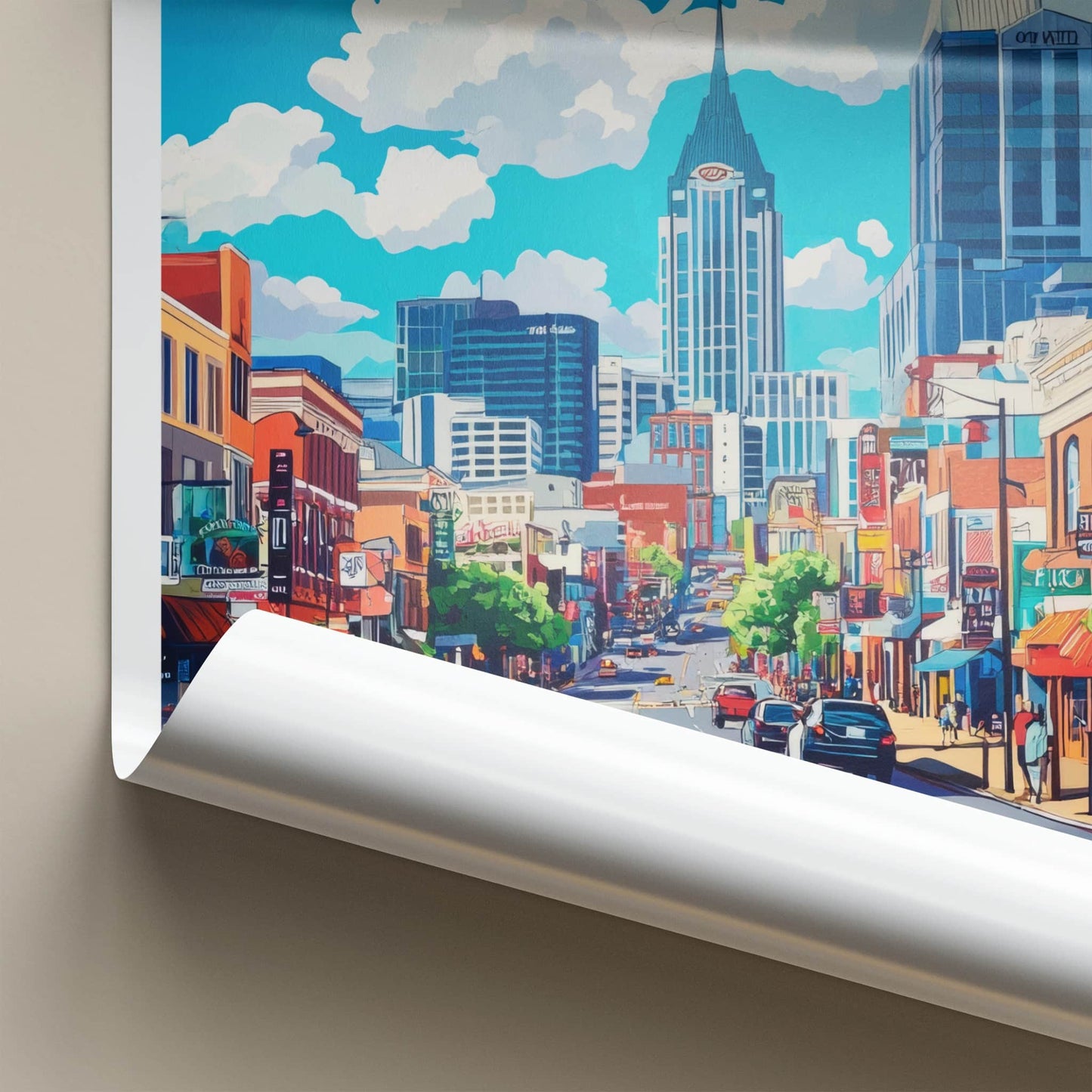 Nashville Poster - Tennessee Travel Art - Vibrant City Street Home Decor