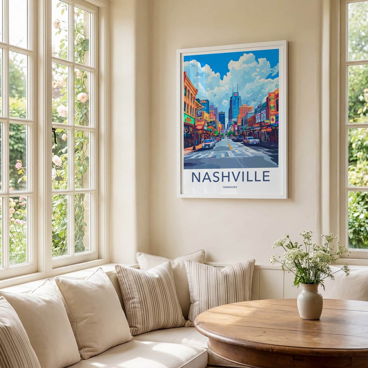 Nashville Poster - Tennessee Travel Art - Vibrant City Street Home Decor