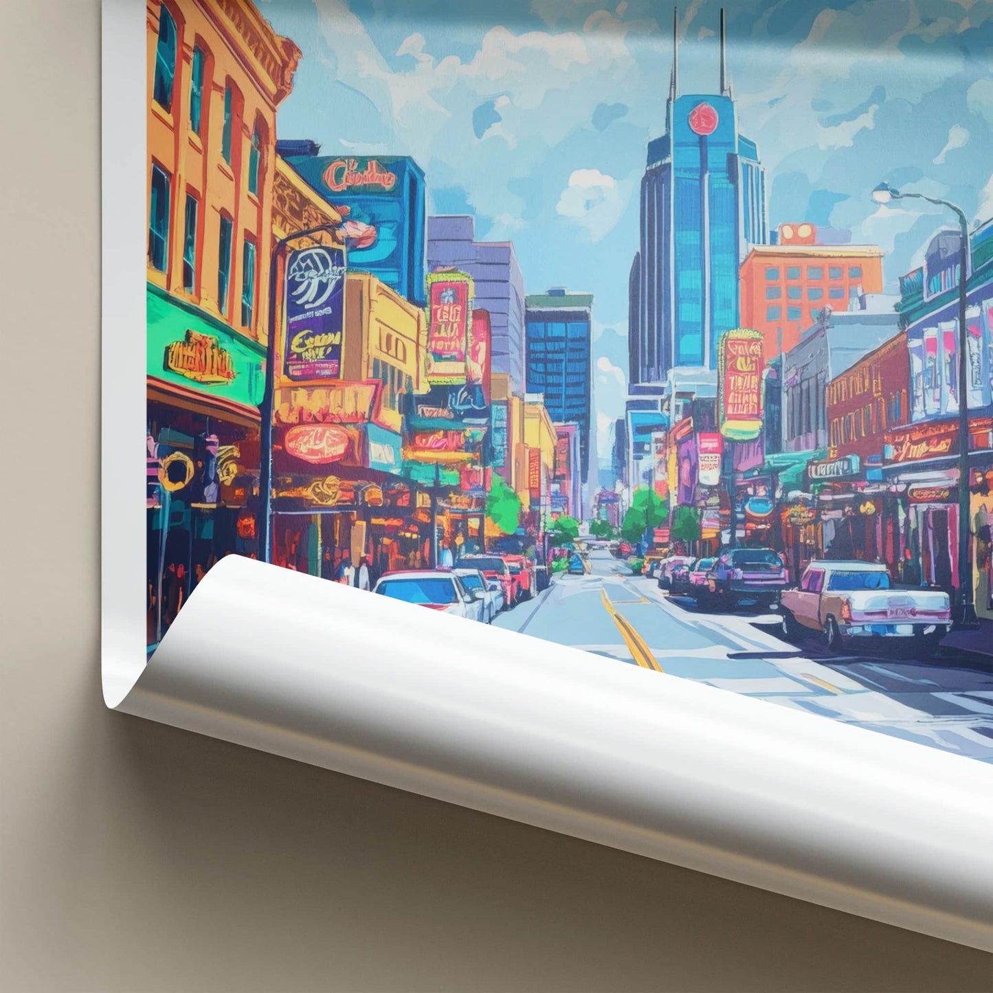 Nashville Poster - Tennessee Travel Art - Vibrant City Street Home Decor