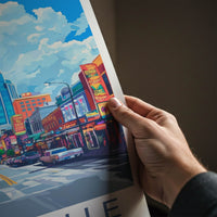 Nashville Poster - Tennessee Travel Art - Vibrant City Street Home Decor