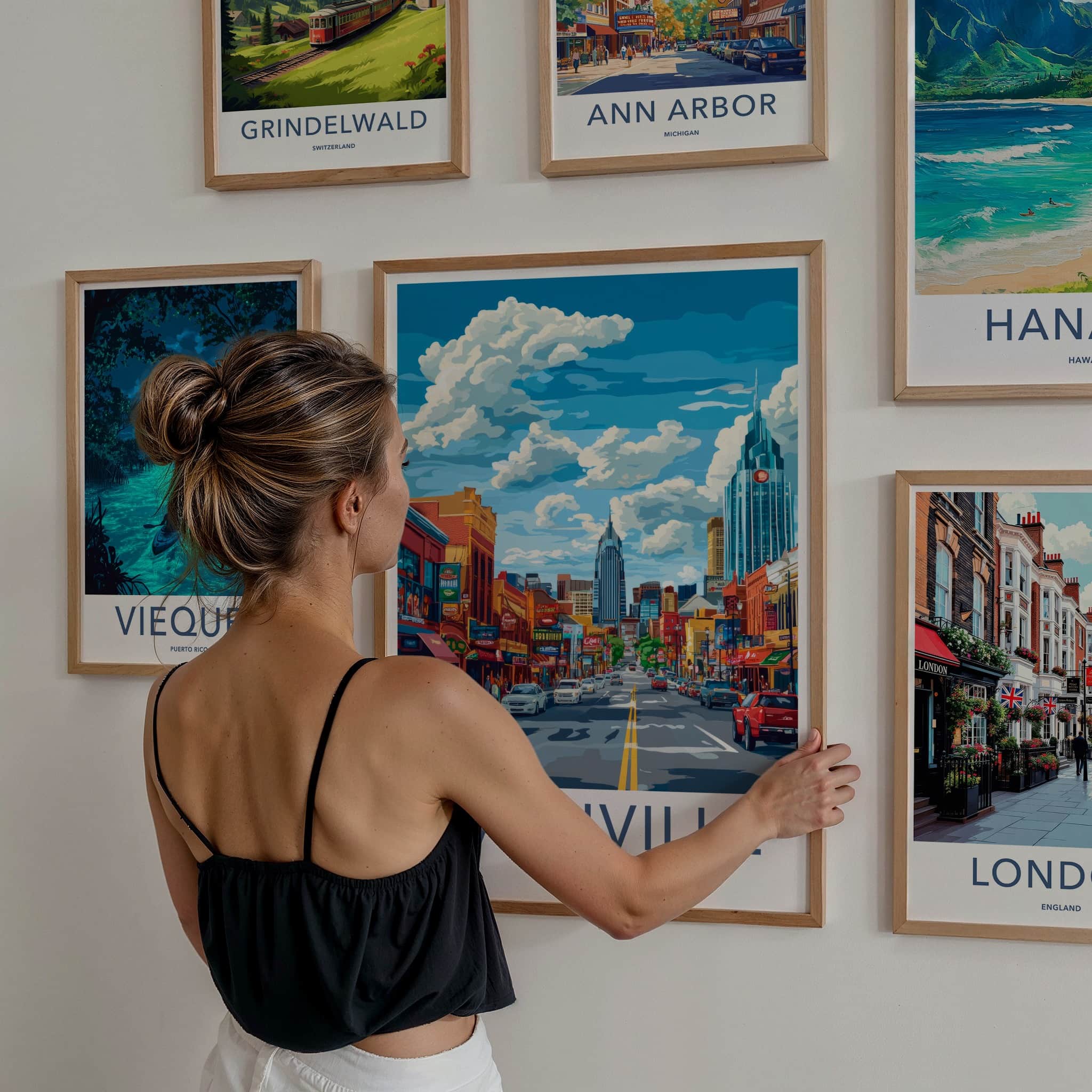 Nashville Poster - Tennessee Travel Art - Vibrant City Street Wall Decor
