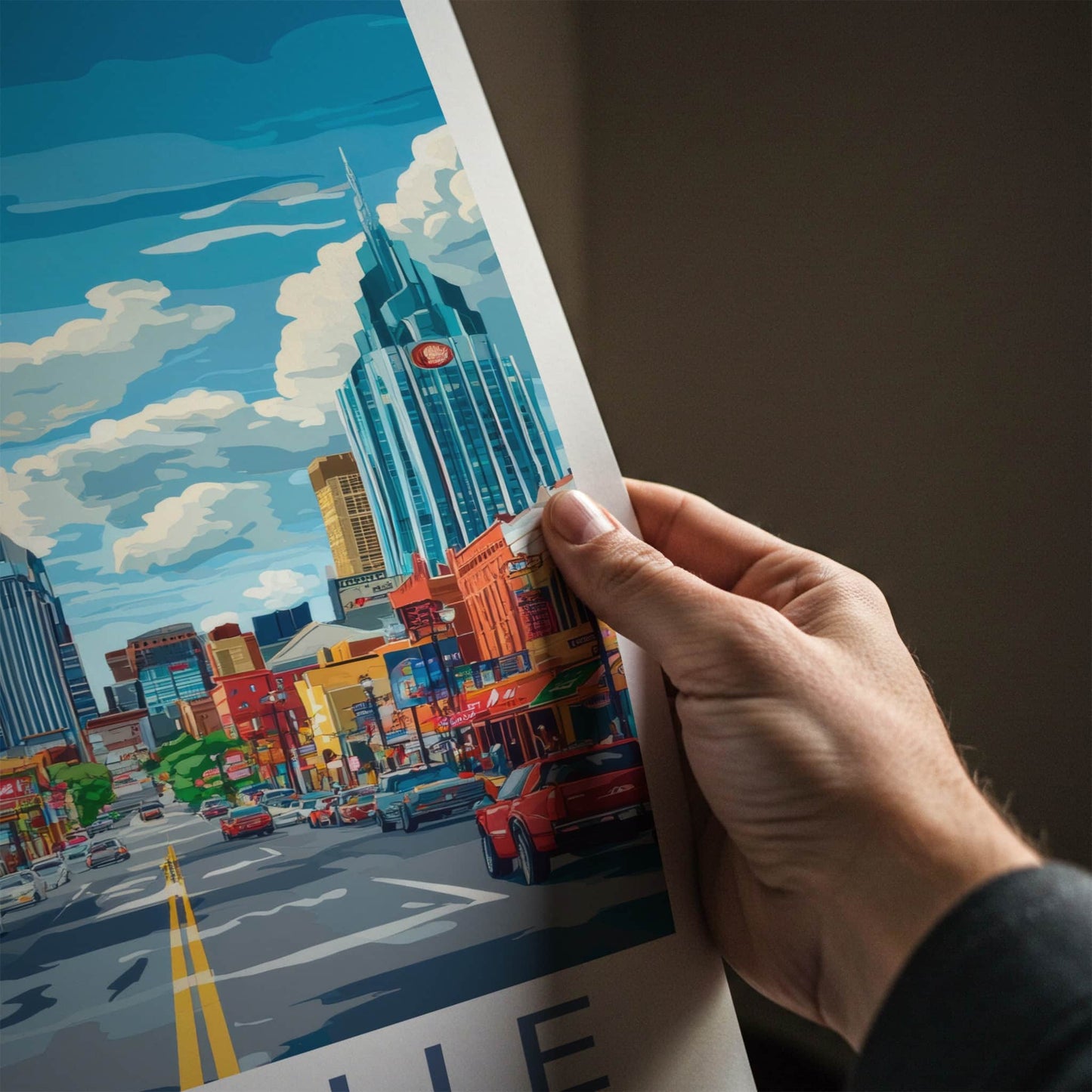 Nashville Poster - Tennessee Travel Art - Vibrant City Street Wall Decor