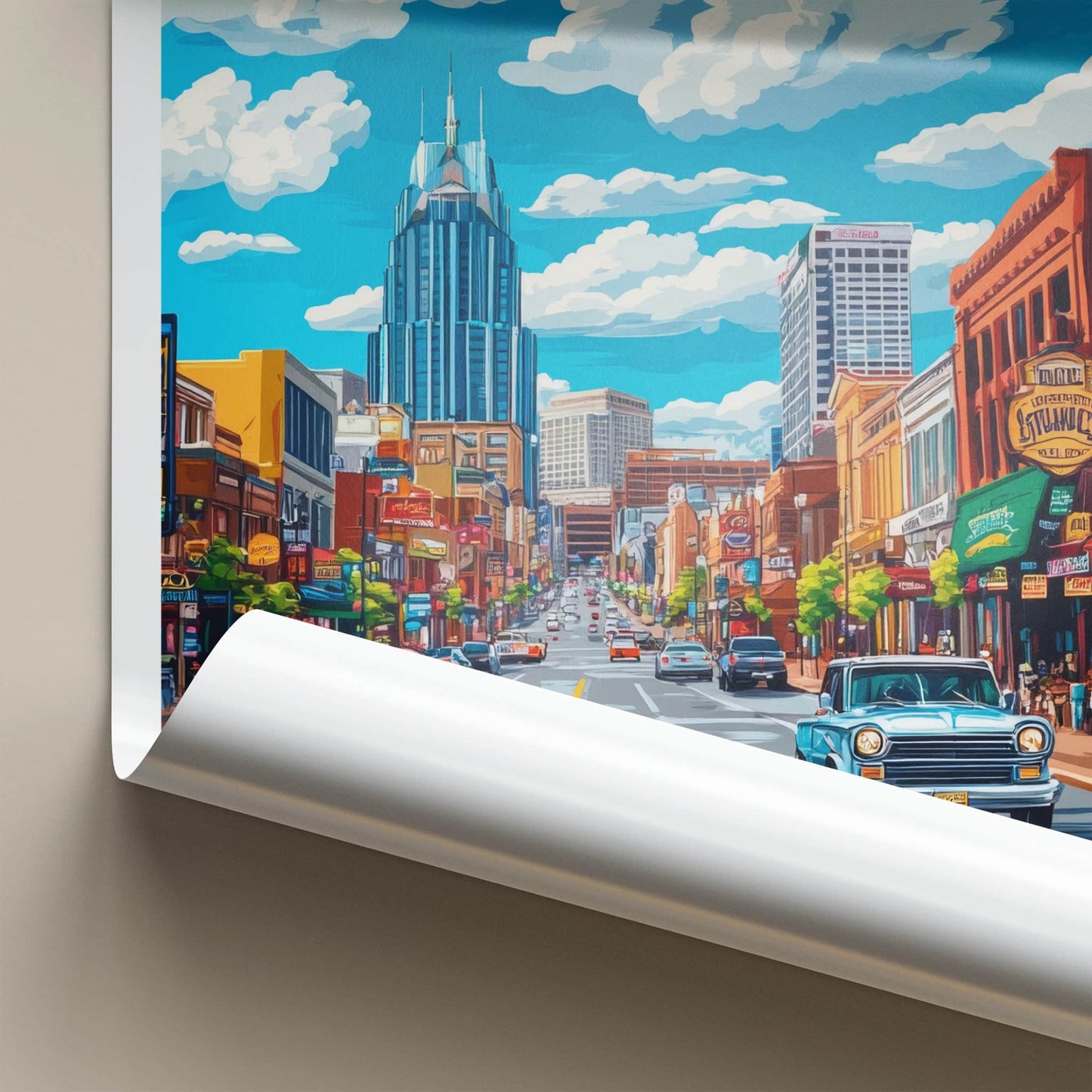 Nashville Poster - Tennessee Wall Art - Vibrant Urban Street Home Decor