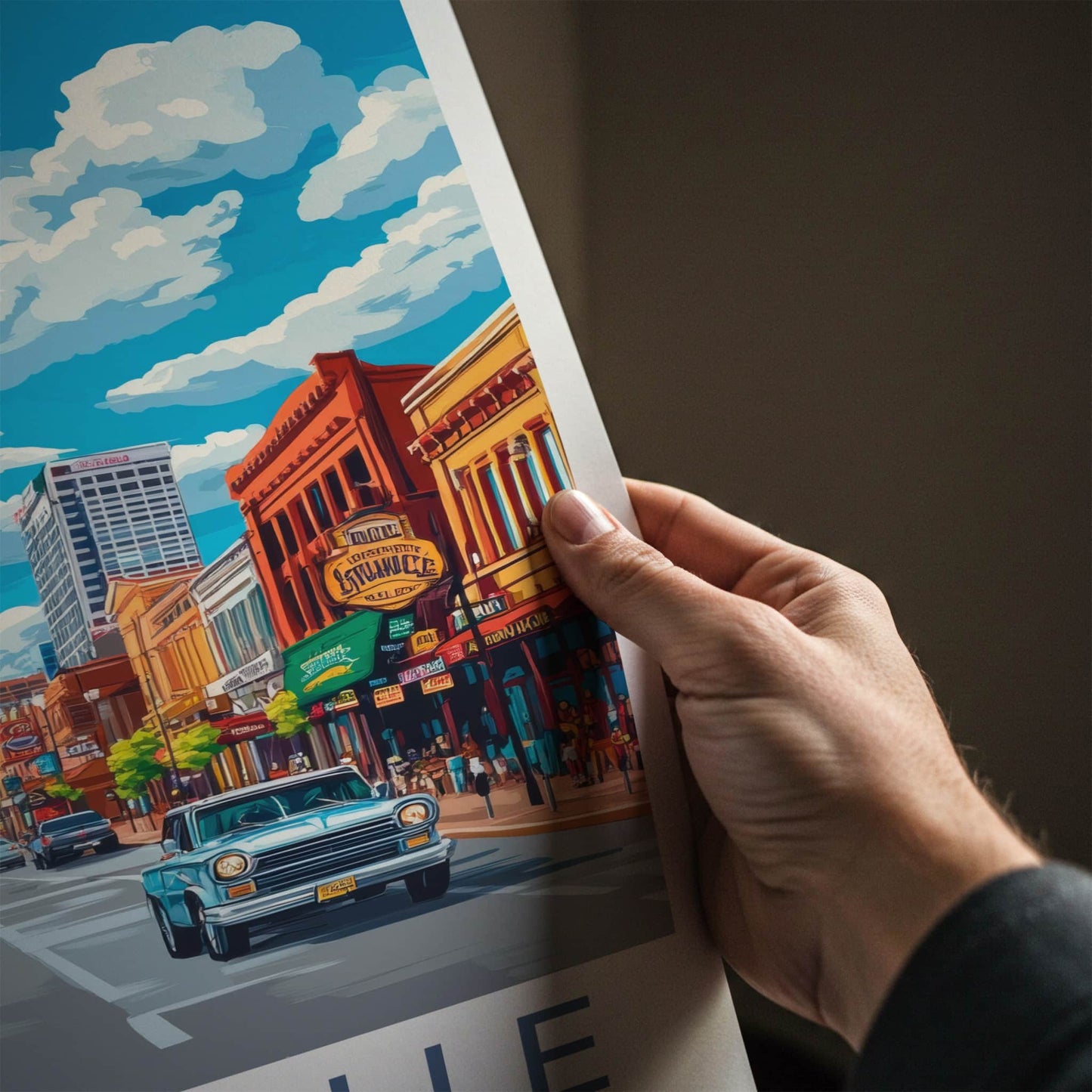 Nashville Poster - Tennessee Wall Art - Vibrant Urban Street Home Decor