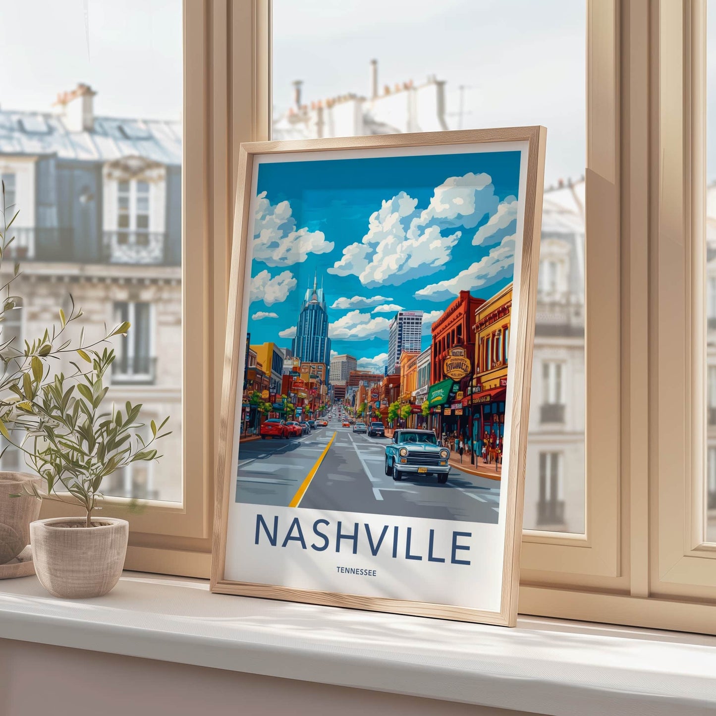 Nashville Poster - Tennessee Wall Art - Vibrant Urban Street Home Decor