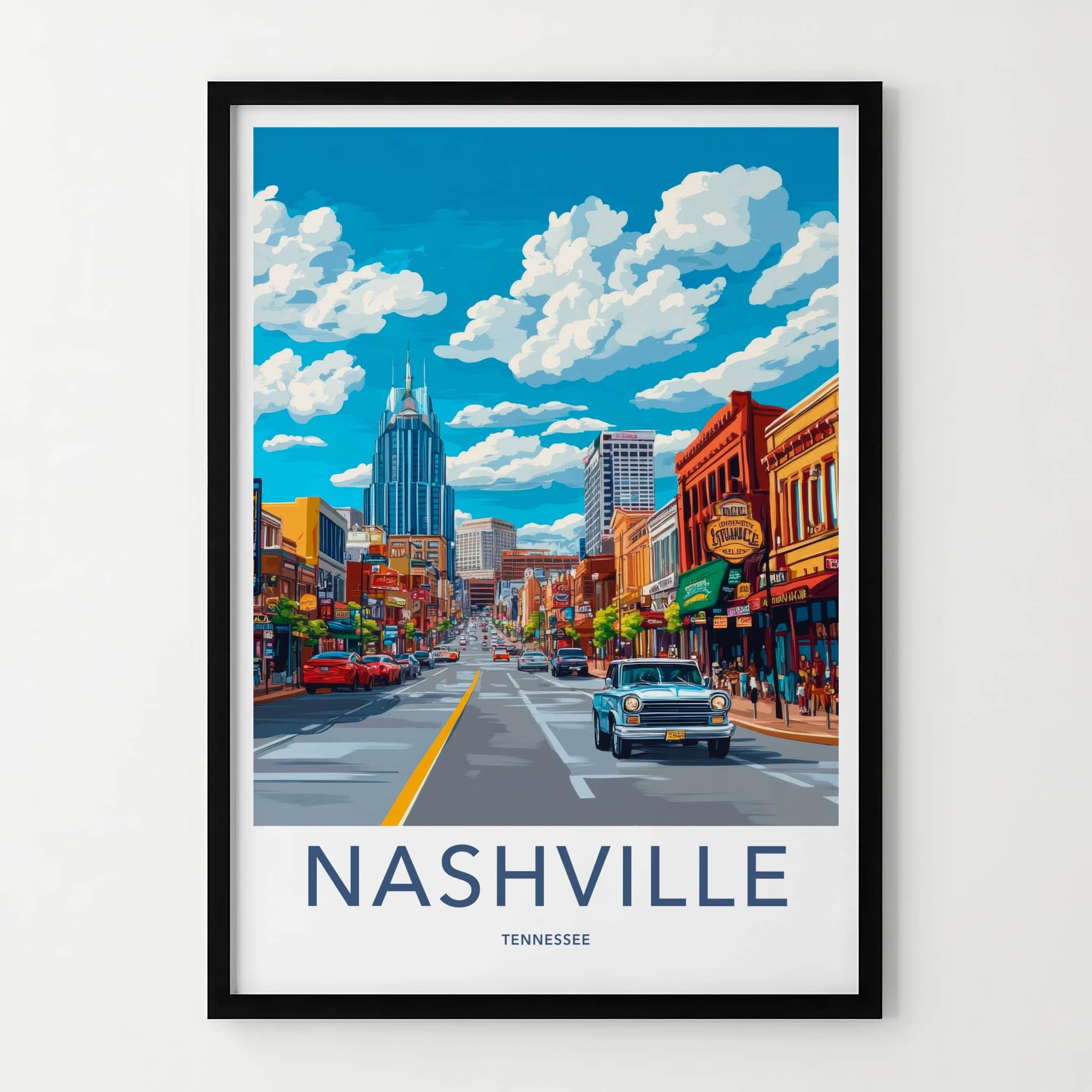 Nashville Poster - Tennessee Wall Art - Vibrant Urban Street Home Decor