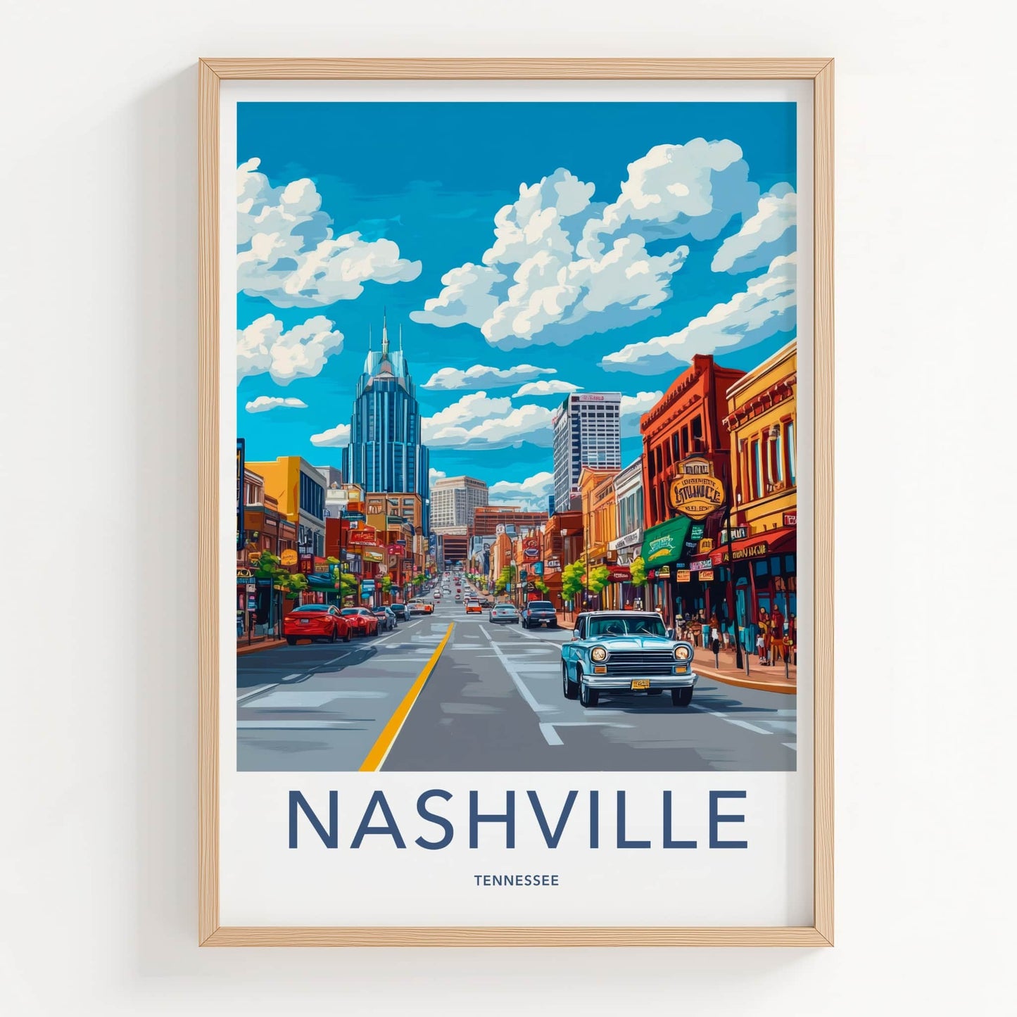 Nashville Poster - Tennessee Wall Art - Vibrant Urban Street Home Decor