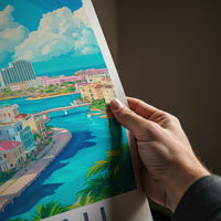 Nassau Poster - Bahamas Travel Art - Colorful Seaside Town Wall Decor