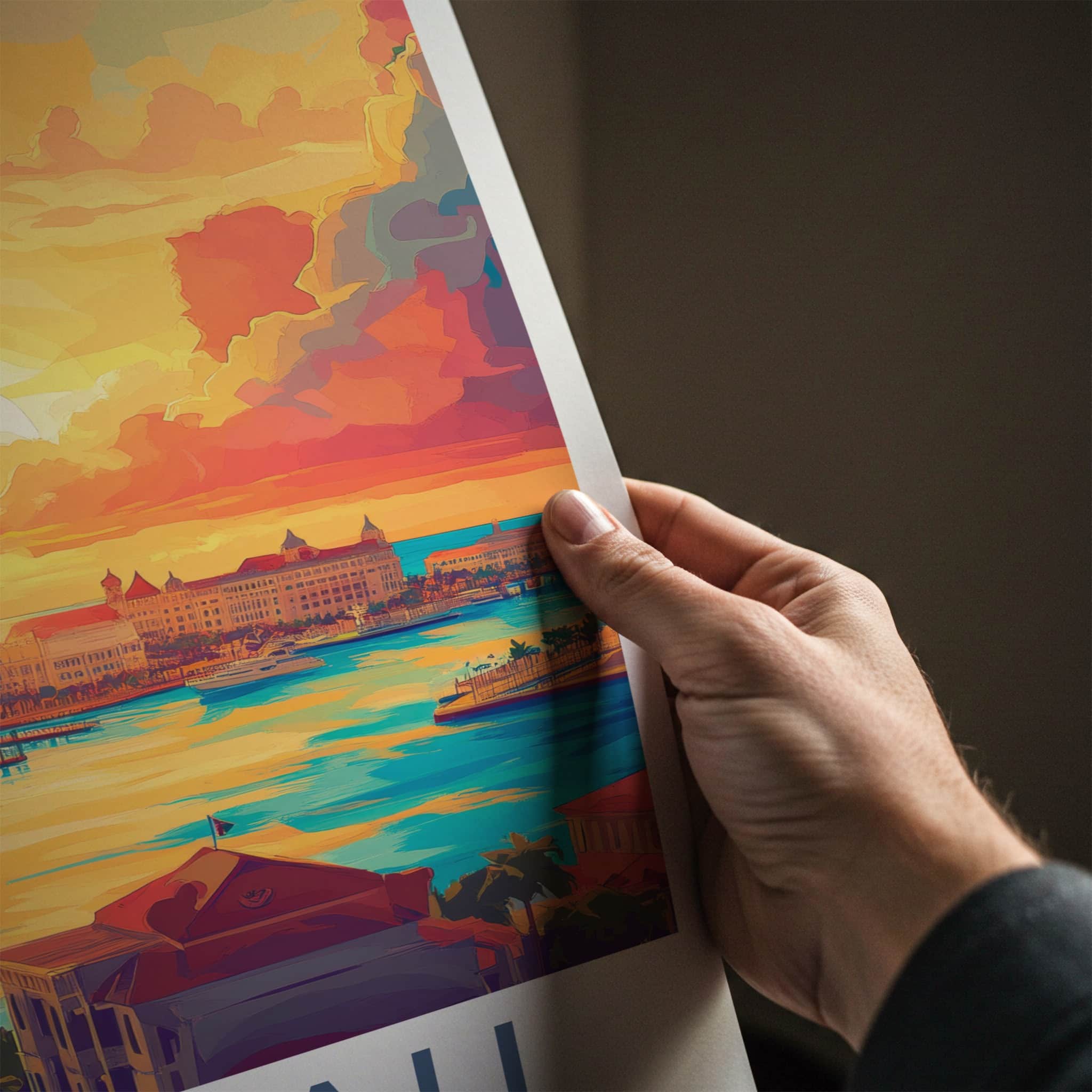 Nassau Poster - Bahamas Travel Art - Island Harbor Sunset Home Decor