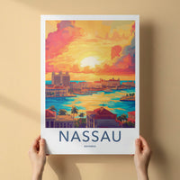 Nassau Poster - Bahamas Travel Art - Island Harbor Sunset Home Decor