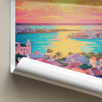 Nassau Poster - Bahamas Travel Art - Tropical City Sunset Home Decor