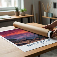 Netarhat Poster - India Travel Art - Jharkhand Fiery Mountain Sunset Wall Decor