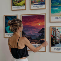 Netarhat Poster - India Travel Art - Jharkhand Fiery Mountain Sunset Wall Decor