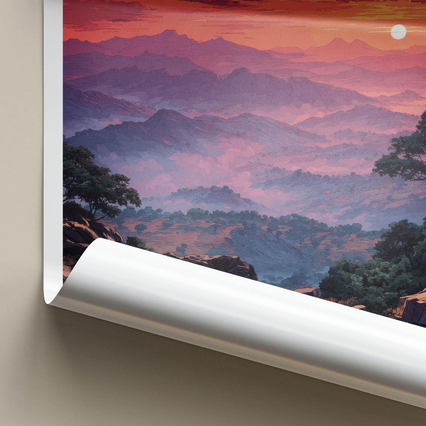 Netarhat Poster - India Travel Art - Jharkhand Fiery Mountain Sunset Wall Decor
