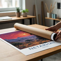 NETARHAT Poster - India Travel Art - Jharkhand Misty Sunset Home Decor
