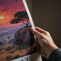 NETARHAT Poster - India Travel Art - Jharkhand Misty Sunset Home Decor