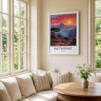 Netarhat Poster - India Wall Art - Jharkhand Misty Mountain Sunset Home Decor