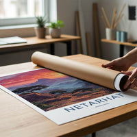 Netarhat Poster - India Wall Art - Jharkhand Misty Mountain Sunset Home Decor