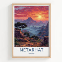 Netarhat Poster - India Wall Art - Jharkhand Misty Mountain Sunset Home Decor