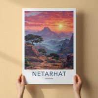 Netarhat Poster - India Wall Art - Jharkhand Misty Mountain Sunset Home Decor