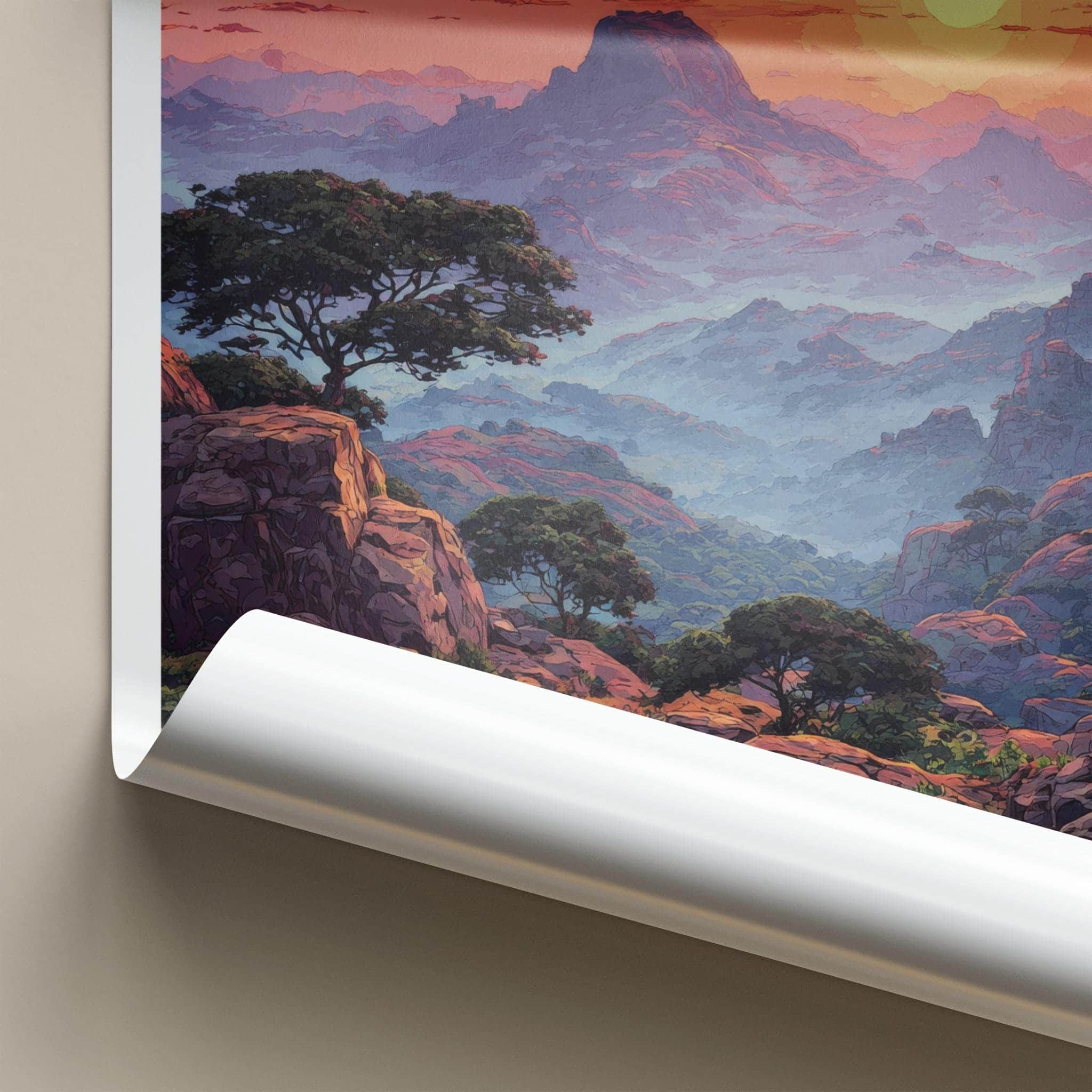 Netarhat Poster - India Wall Art - Jharkhand Misty Mountain Sunset Home Decor