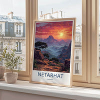 Netarhat Poster - India Wall Art - Jharkhand Misty Mountain Sunset Home Decor