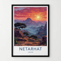 Netarhat Poster - India Wall Art - Jharkhand Misty Mountain Sunset Home Decor